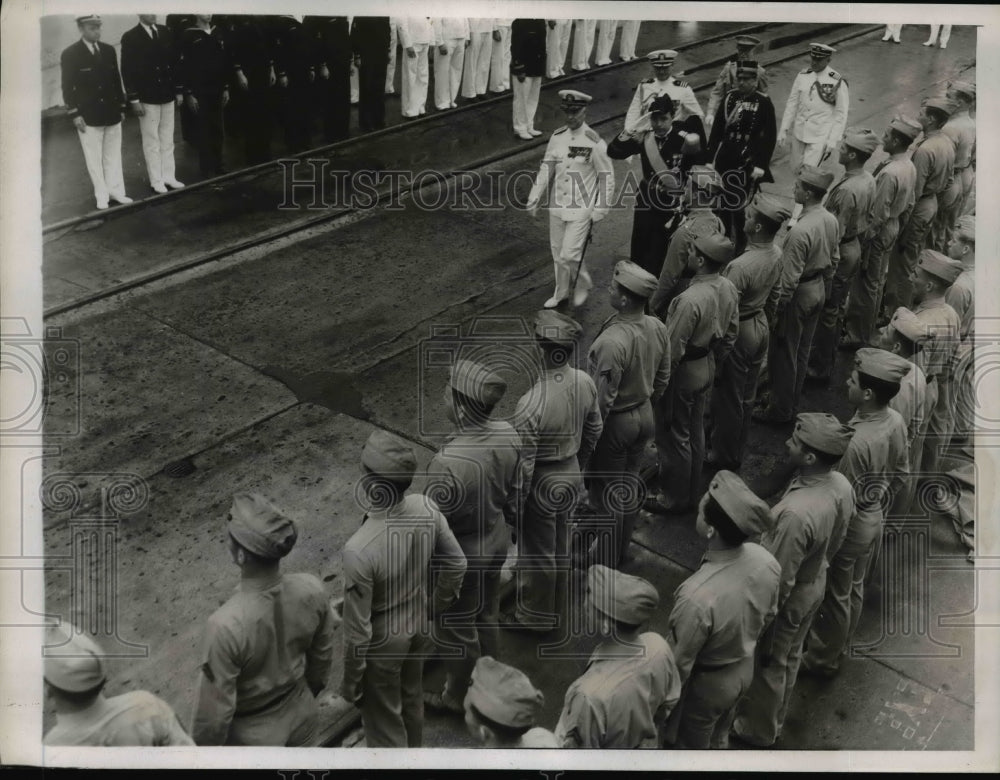 1938 Press Photo Prince Bertil of Sweden Arrives at Philadelphia Navy Yard - Historic Images