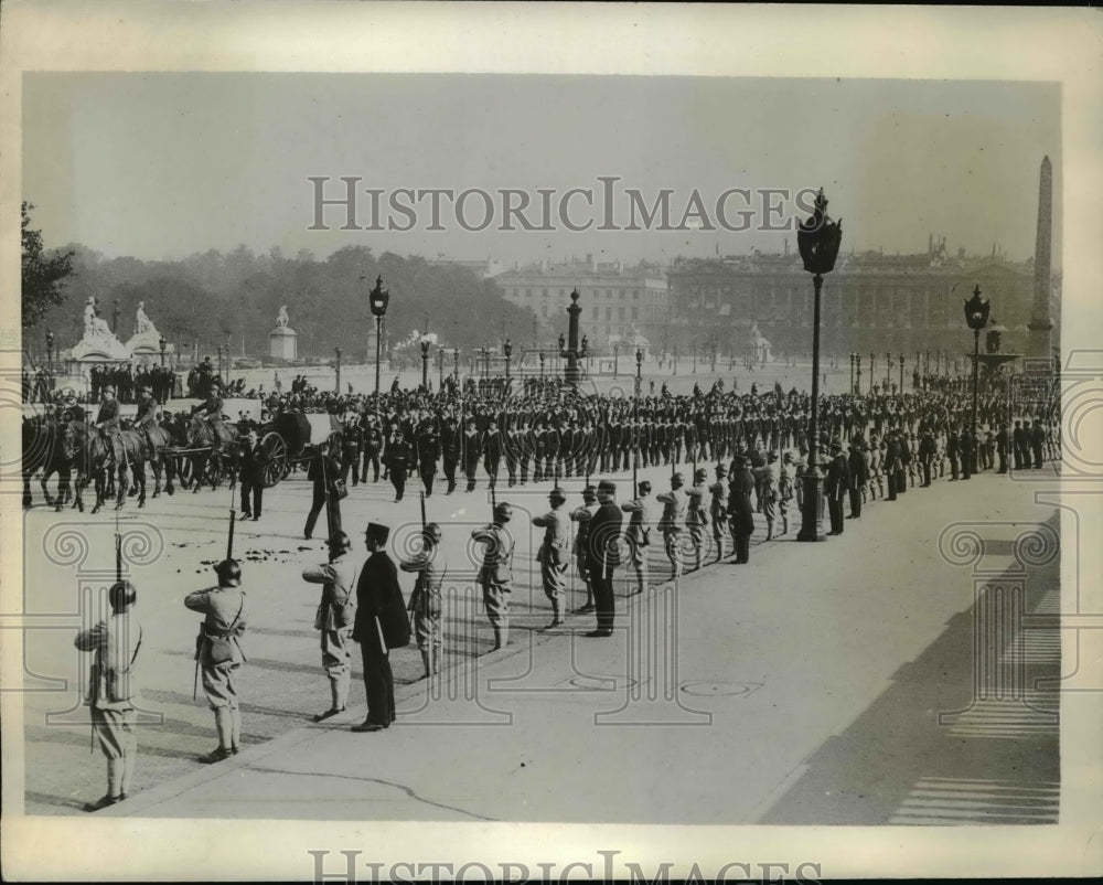 1933 Press Photo President Lebrun of France at Georges Leygues Funeral - Historic Images