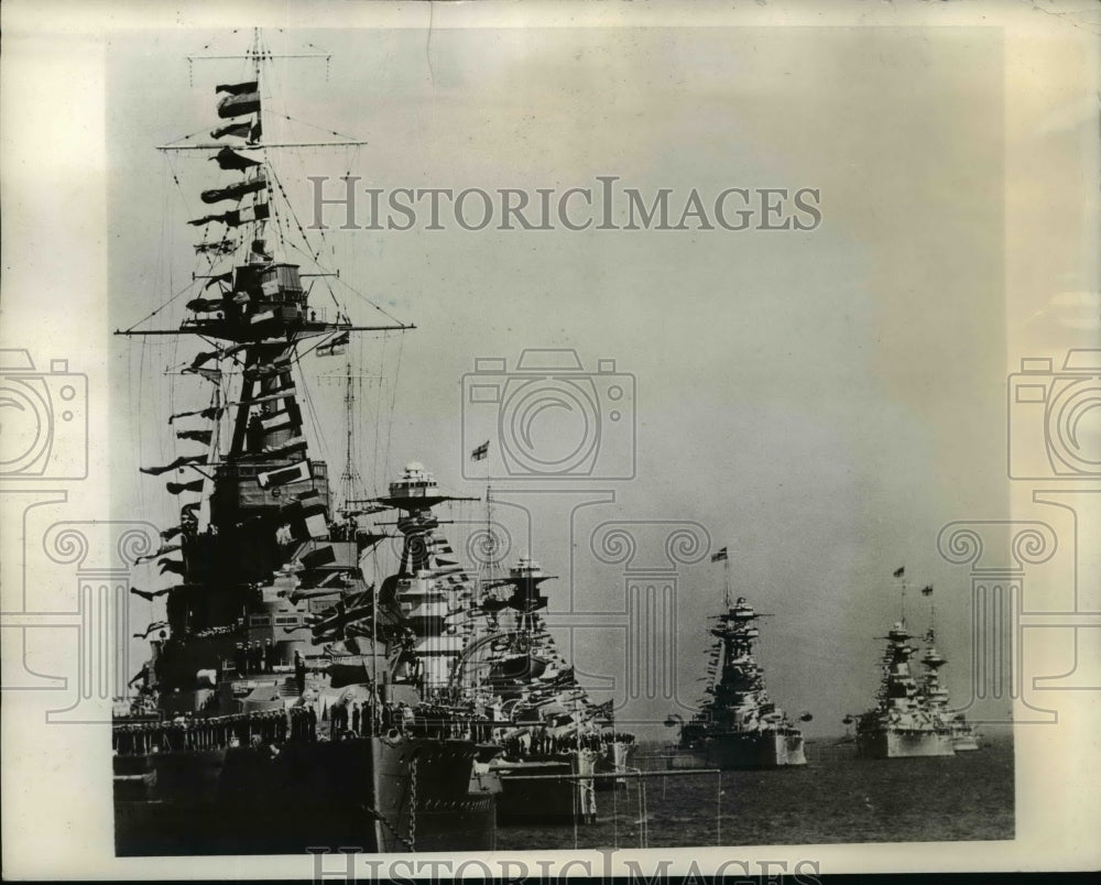 1935 Press Photo Great Britain Rushes Home Fleet Southward Due to Europe Tension - Historic Images