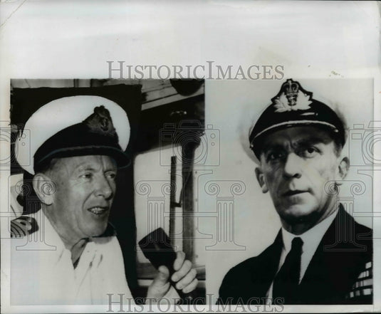 1969 Press Photo Australia's Capt John F Stevenson & Rear Adm G.J.B. Crabb - Historic Images