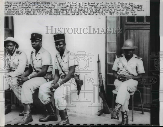 1960 Press Photo Senegalese Soldiers on Guard after Mali Federation Breakup - Historic Images