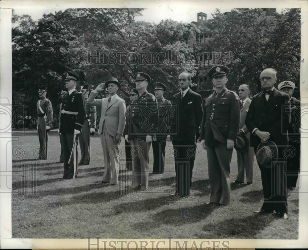 1942 Press Photo Manuel Prado of Peru Visits West Point Military Academy, NY-Historic Images