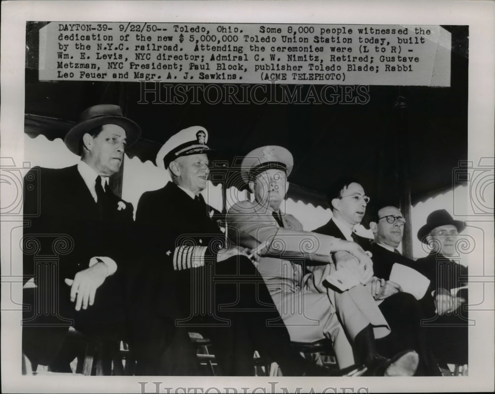 1950 Press Photo Some 8,000 Witness Dedication of New $5,000,000 Toledo Station - Historic Images