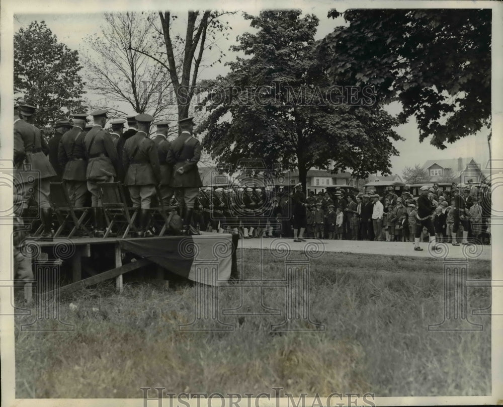 1927 Press Photo US Army soldiers review at Military Day at Chester PA - Historic Images