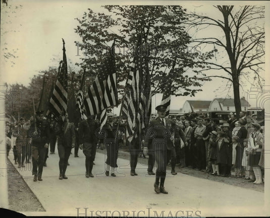 1930 Press Photo Military Day parade of veterans at Chester Pennsylvania - Historic Images