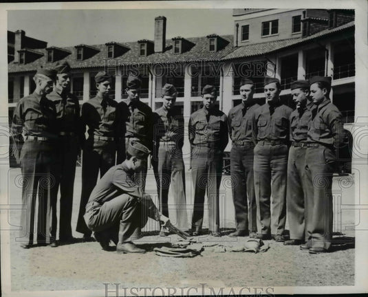 1941 Press Photo Ft Benning GA Co B of 67th Quartermaster Battalion training - Historic Images