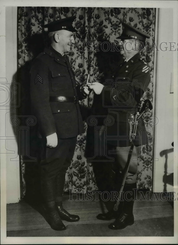 1933 Press Photo Sgt Daniel Leary US Army retires after 30 years service-Historic Images