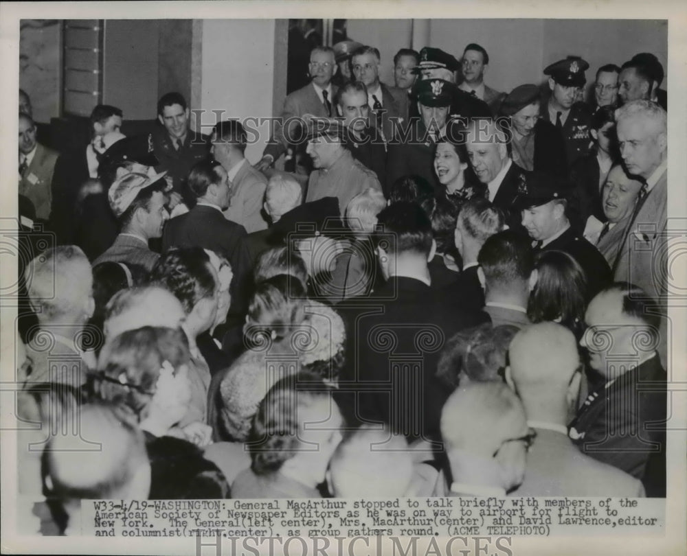 1951 Press Photo General MacArthur Talks with Society of Newspaper Editors-Historic Images