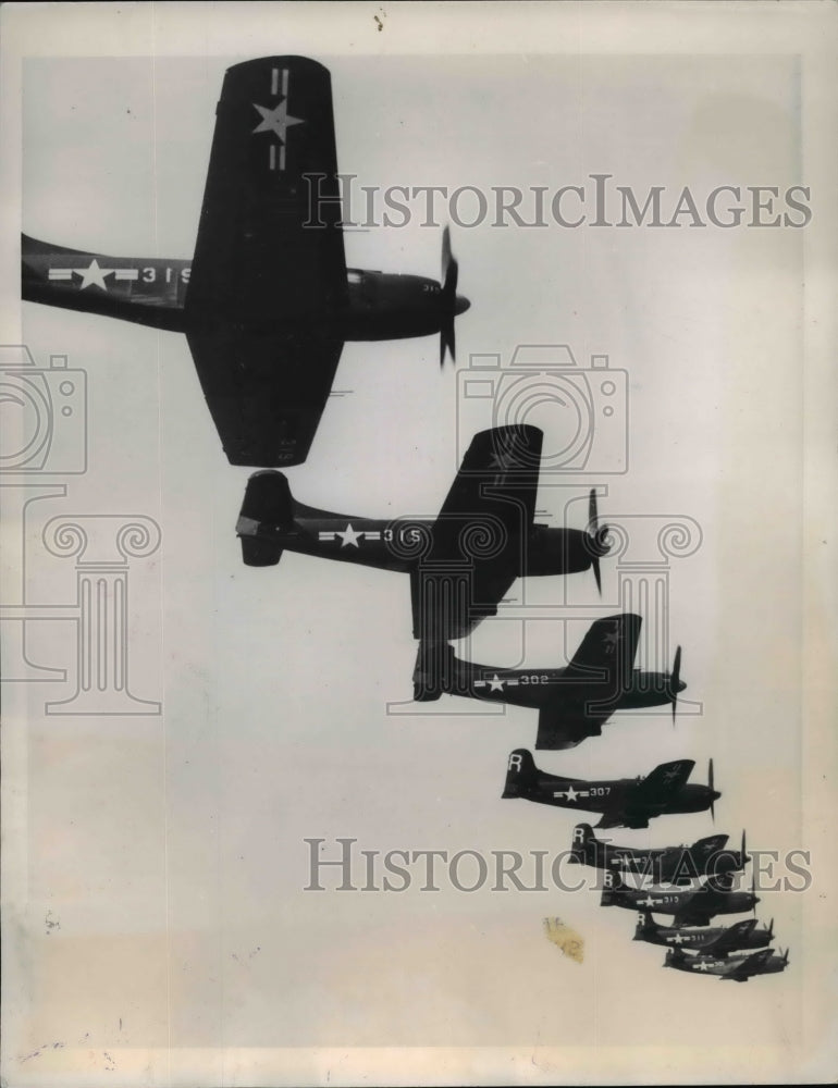 1948 Press Photo 1st Photo of Martin AM-1 Mauler in Full Squadron Formation-Historic Images