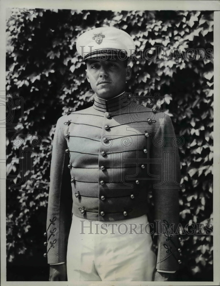 1933 Press Photo Cadet George Smith Jr 1st Place Math Contest Harvard University-Historic Images