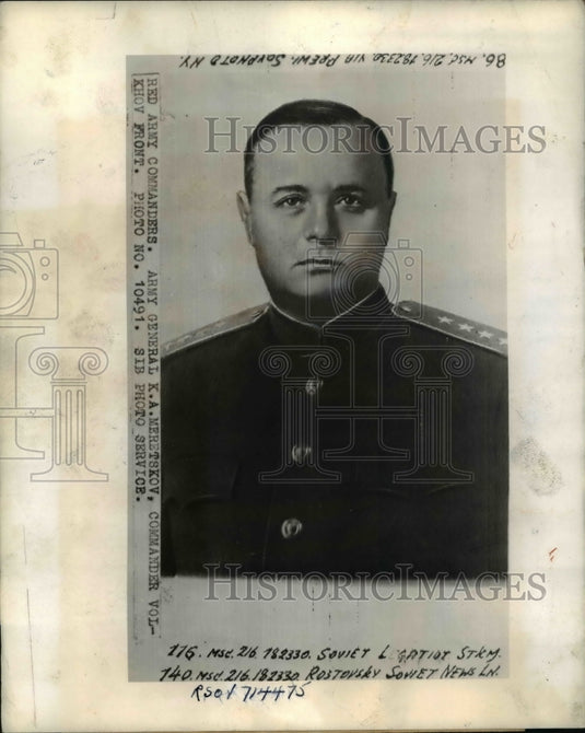 1944 Press Photo General K.A. Meretskov of the Russian Army, World War II-Historic Images