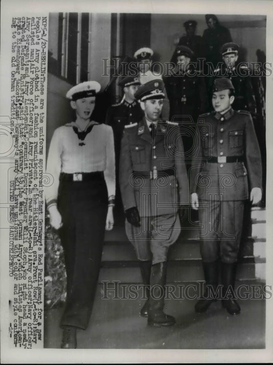 1956 Military Uniforms Approved by East Germany's Red Parliament - Historic Images