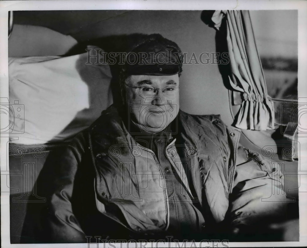 1955 Press Photo Francis Cardinal Spellman in U.S. Air Force Plane - nem48616-Historic Images