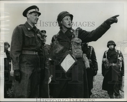 1952 King Frederick IX gets report from Army officer in Denmark - Historic Images