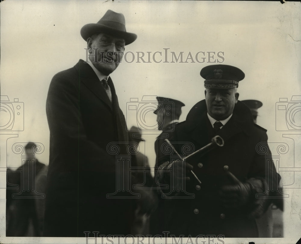 1930 Press Photo Navy Secretary Curtis Wilbur with Capt JD Willson - nem52881 - Historic Images