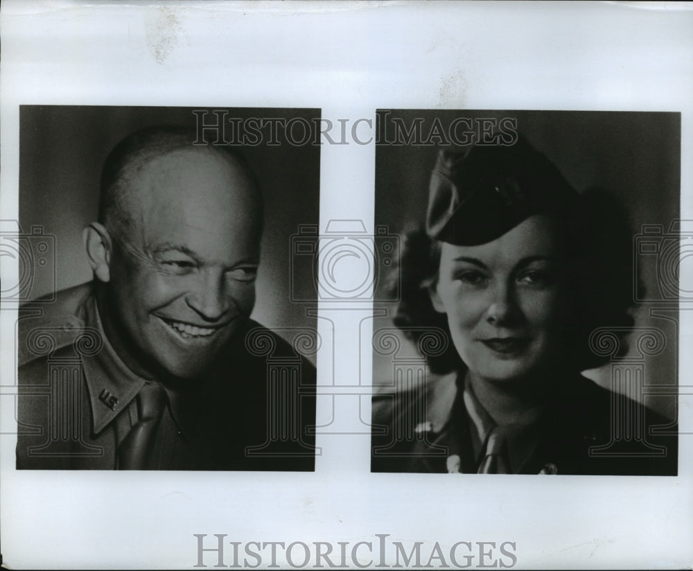 Press Photo General Eisenhower and Kate Gunersby in military uniforms - Historic Images