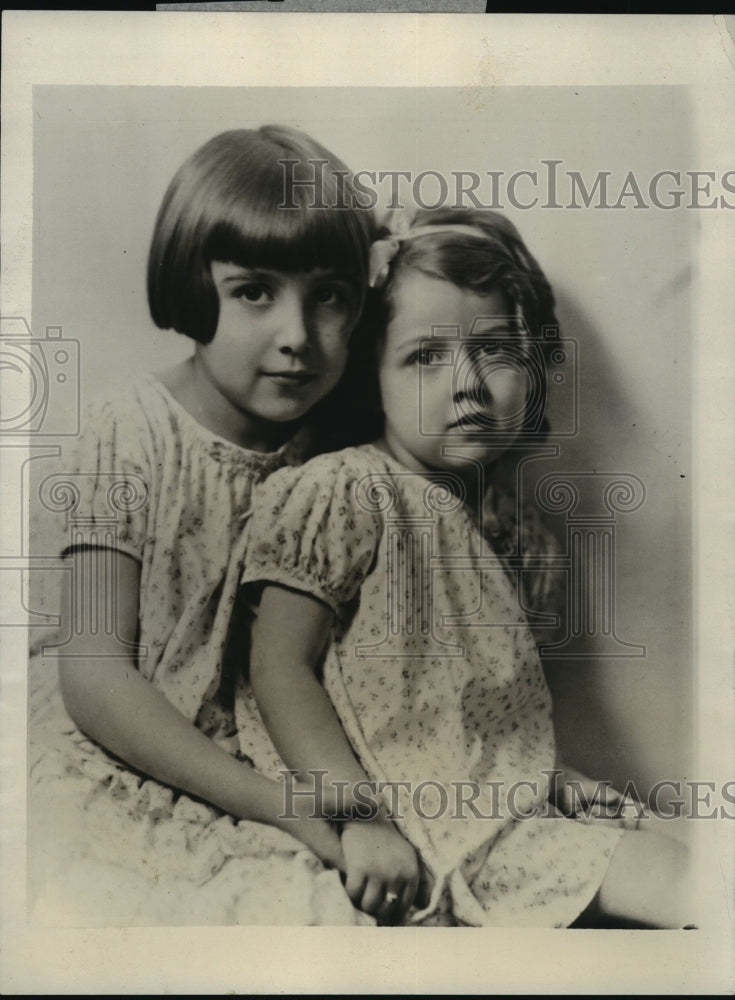 1931 Press Photo Charlotte Ann and Margaret Ellen Hoover-Hoover kids playmates-Historic Images