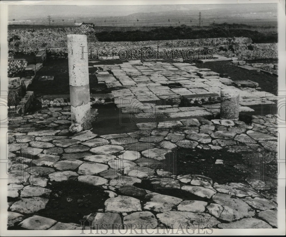 1960 Press Photo Ruins that Once Formed the Forum of Ancient Feronia - nem57352-Historic Images