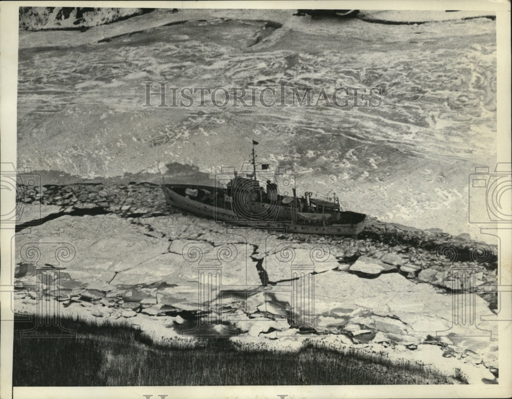 1936 U.S Coast Guard Cutter breaking the ice near Norwalk Conn. - Historic Images