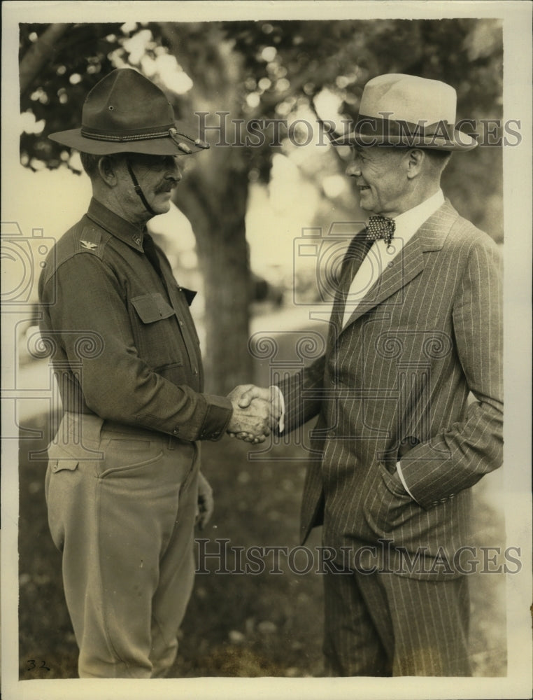 1931 Col. Asmun Latrobe greets Hon Benedict Crowell at Camp Perry O. - Historic Images