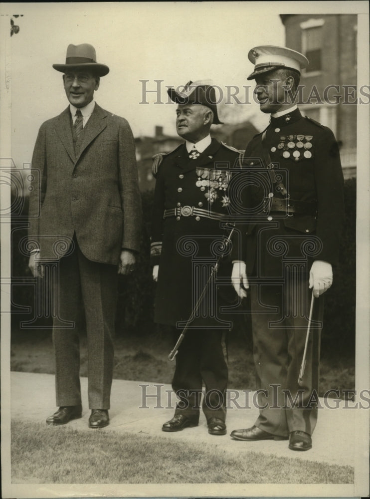 1926 Navy Secretary Curtis Wilbur inspects Charlestown Navy Yard - Historic Images