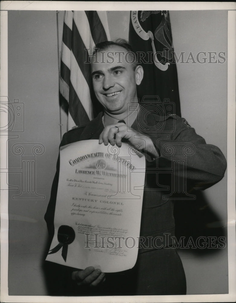 1954 Press Photo Colonel Robert Lockhart Horn Jr. promoted to Kentucky Colonel-Historic Images