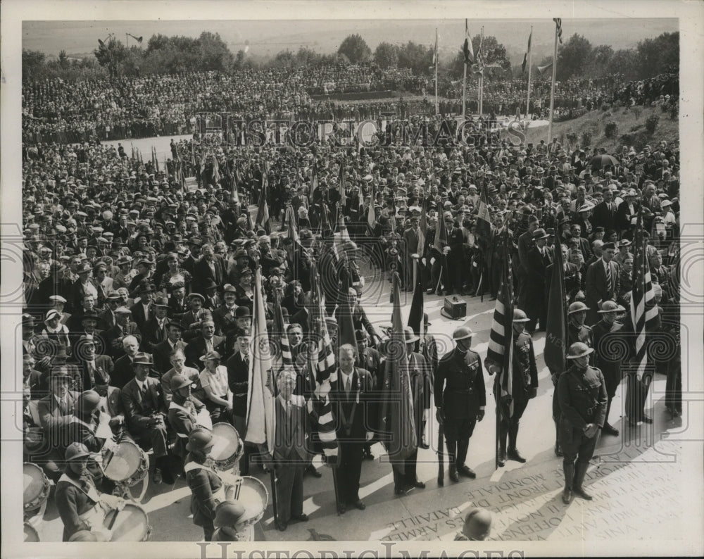 1937 Press Photo Gen. Pershing dedicated a memorial for Meuse-Argonne engagement - Historic Images