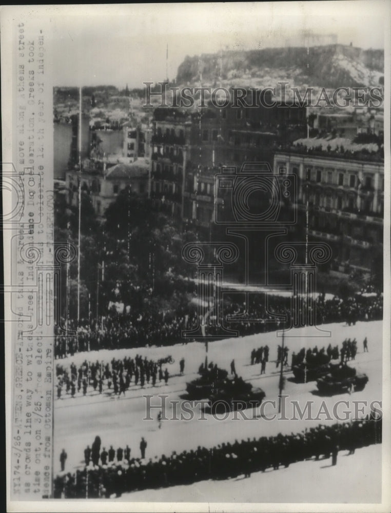 Crowds witness the Greek Independence Day Celebration in Athens - Historic Images