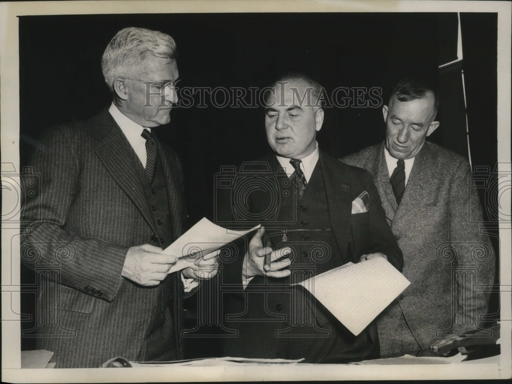 1940 Press Photo Admiral Harold Stark with Rep. Melvin Maar and Capt. C.M.Cooker-Historic Images