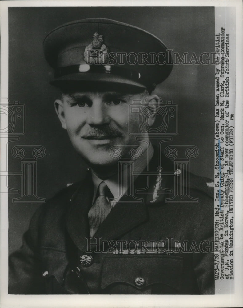 1952 Major General SN Shoosmith to be British Deputy Chief of Staff - Historic Images