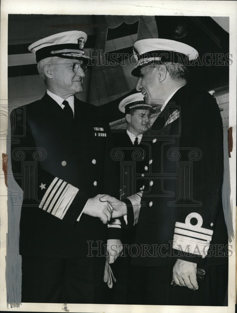 1941 US Adm Harold R Stark &amp; Vice Adm Castros Silva of Brazil - Historic Images