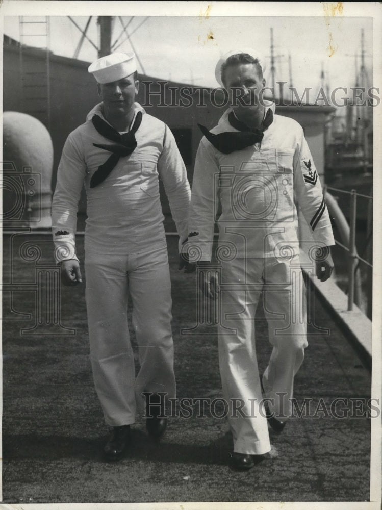 1932 EJ Lord and AC Jones, sailors on the USS Alton wait trial - Historic Images