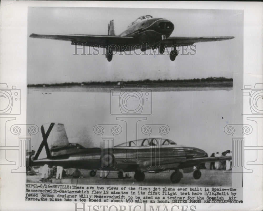 1955 Press Photo A view of Messerschmidt-Saeta, first jet plane built in Spain-Historic Images