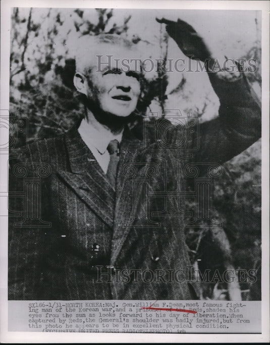1952 Press Photo Maj. Gen. William F. Dean look forward to his day of liberation-Historic Images