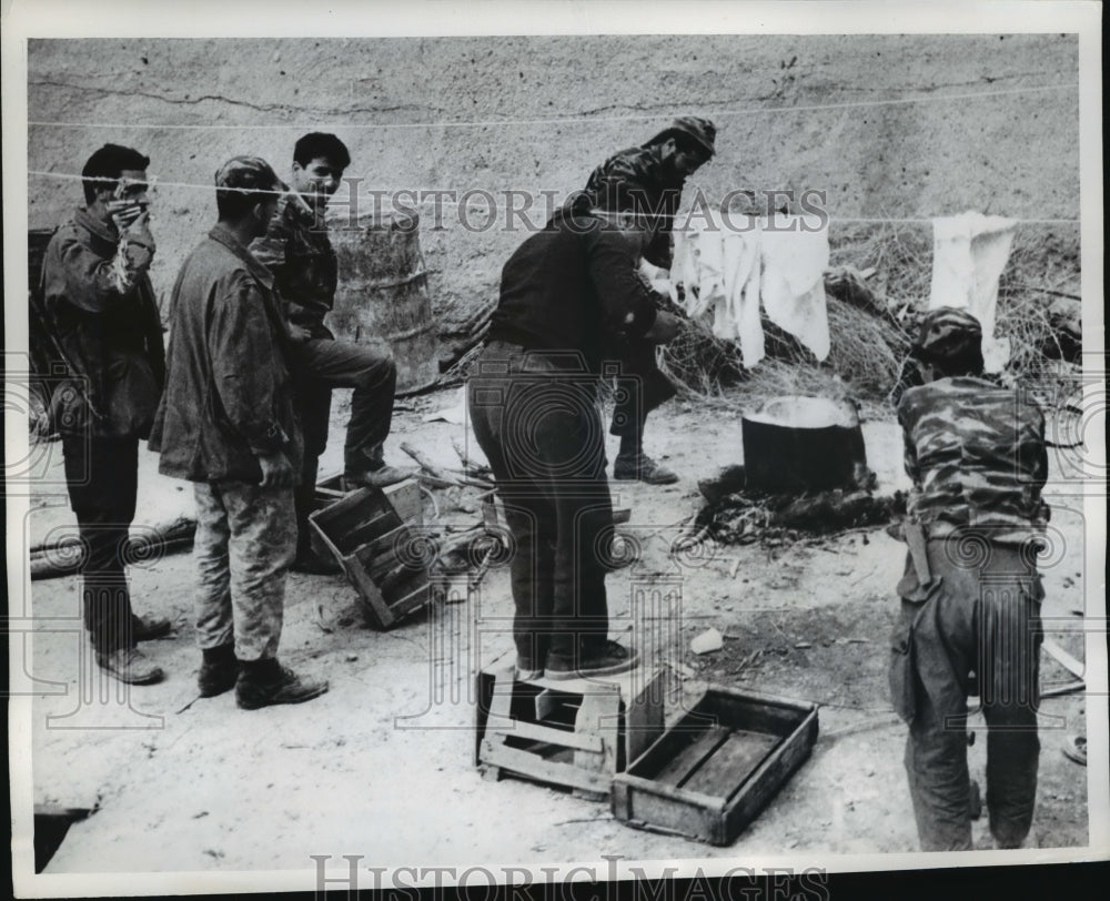 1968 Guerilla Warfare camping out and doing their Laundry - Historic Images