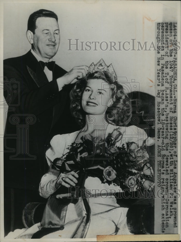 Press Photo Norma Christopher crowned as Queen of Tournament of Roses - Historic Images