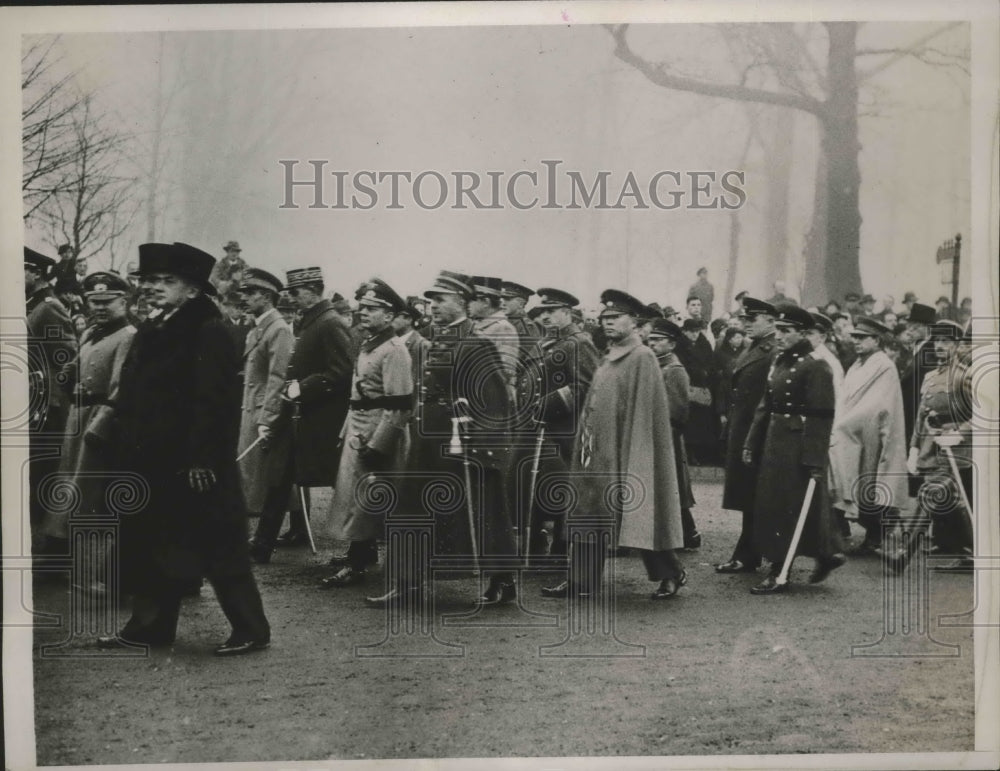 1937 Foreign Military attaches in funeral for Gen Hans Van Seeck - Historic Images