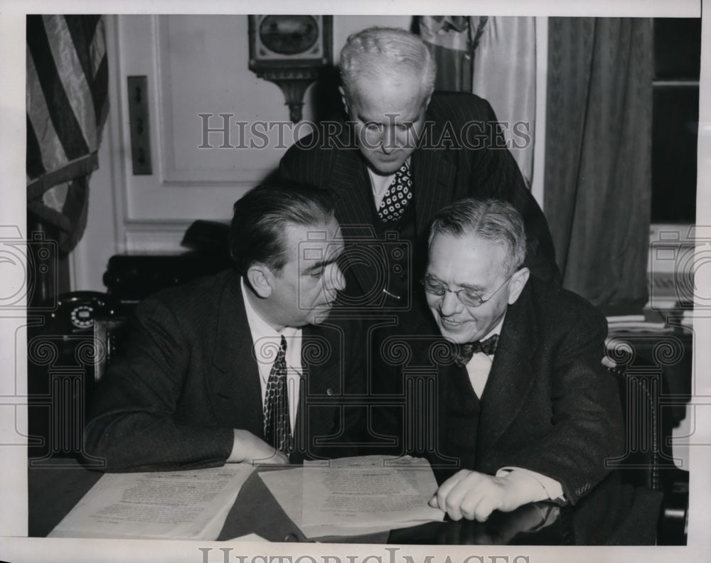 1946 Press Photo New York Mayor O&#39;Dwyer hopes to avert Western Union strike NYC-Historic Images