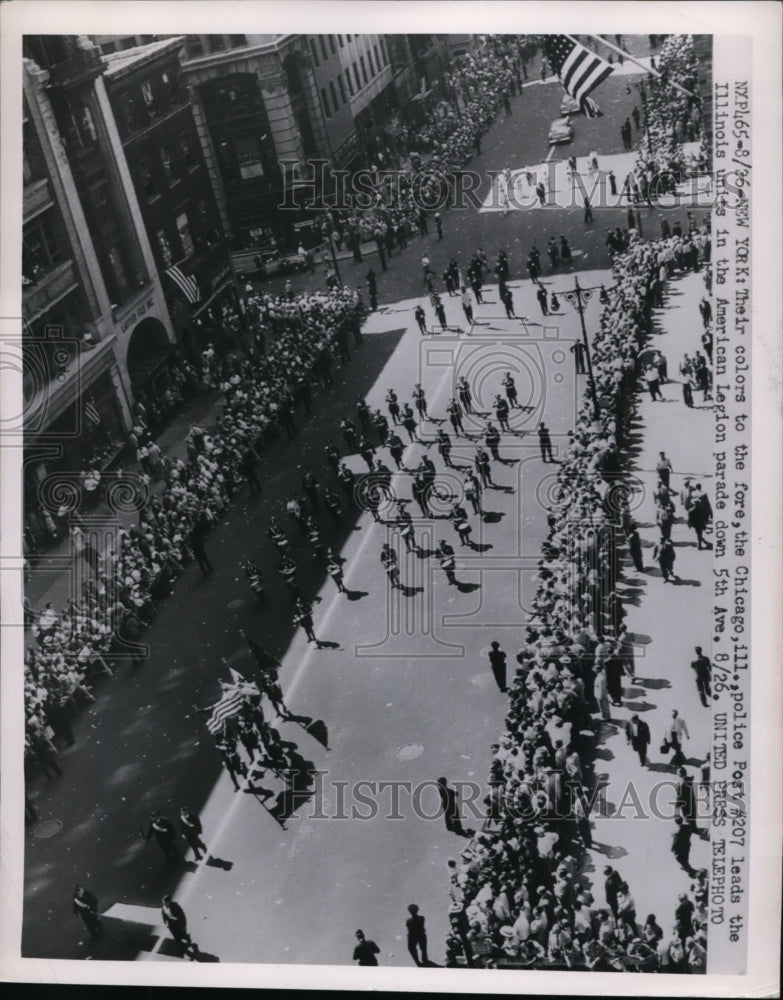 1952 Press Photo New York Chicago police post #207, American Legion parade NYC-Historic Images