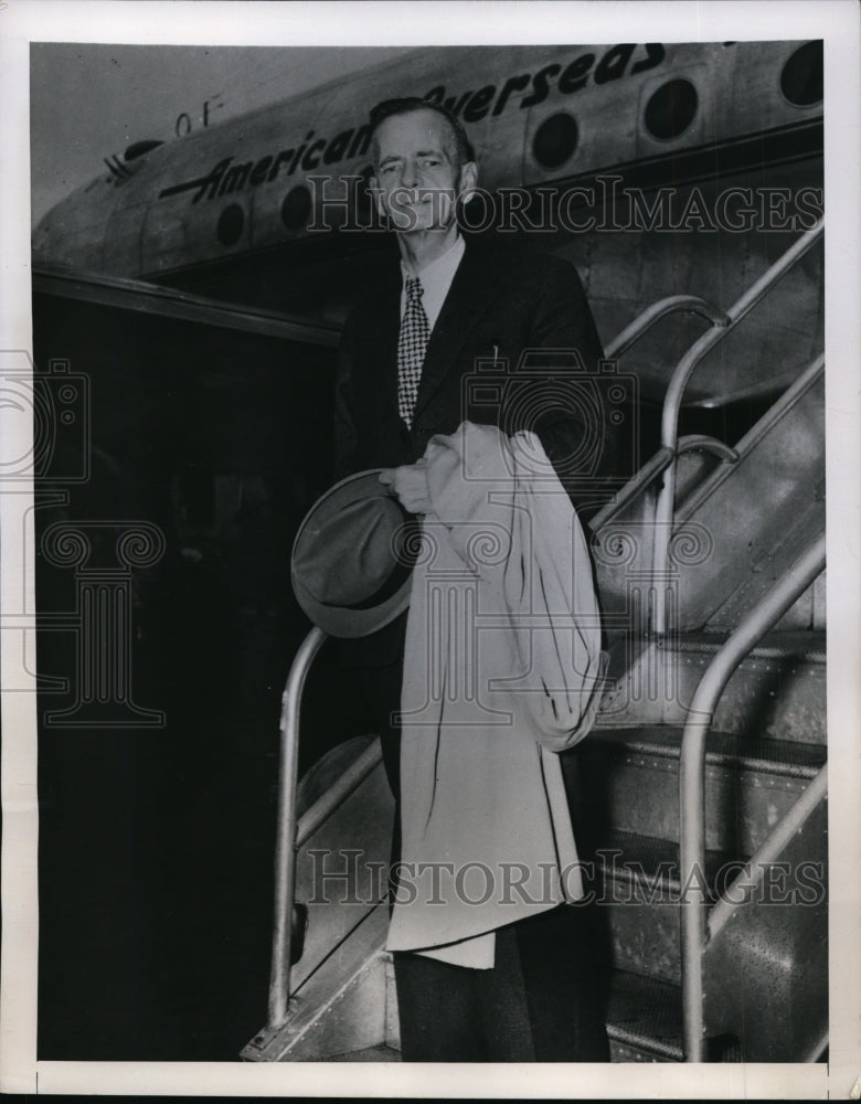 1947 Press Photo New York Dr Kurt Schumacher, German politician arrives NYC - Historic Images