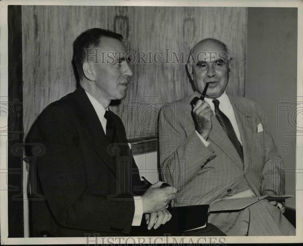 1946 Press Photo Irvin Ives and Herbert H. Lehman at luncheon meeting NYC-Historic Images