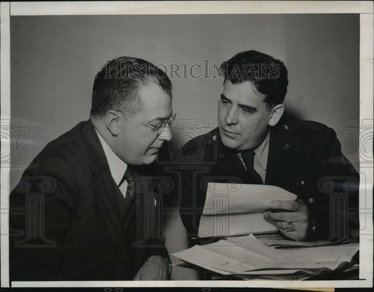 1945 Press Photo New York Justice Juvenal Marchisio and Howard B. Barr NYC-Historic Images