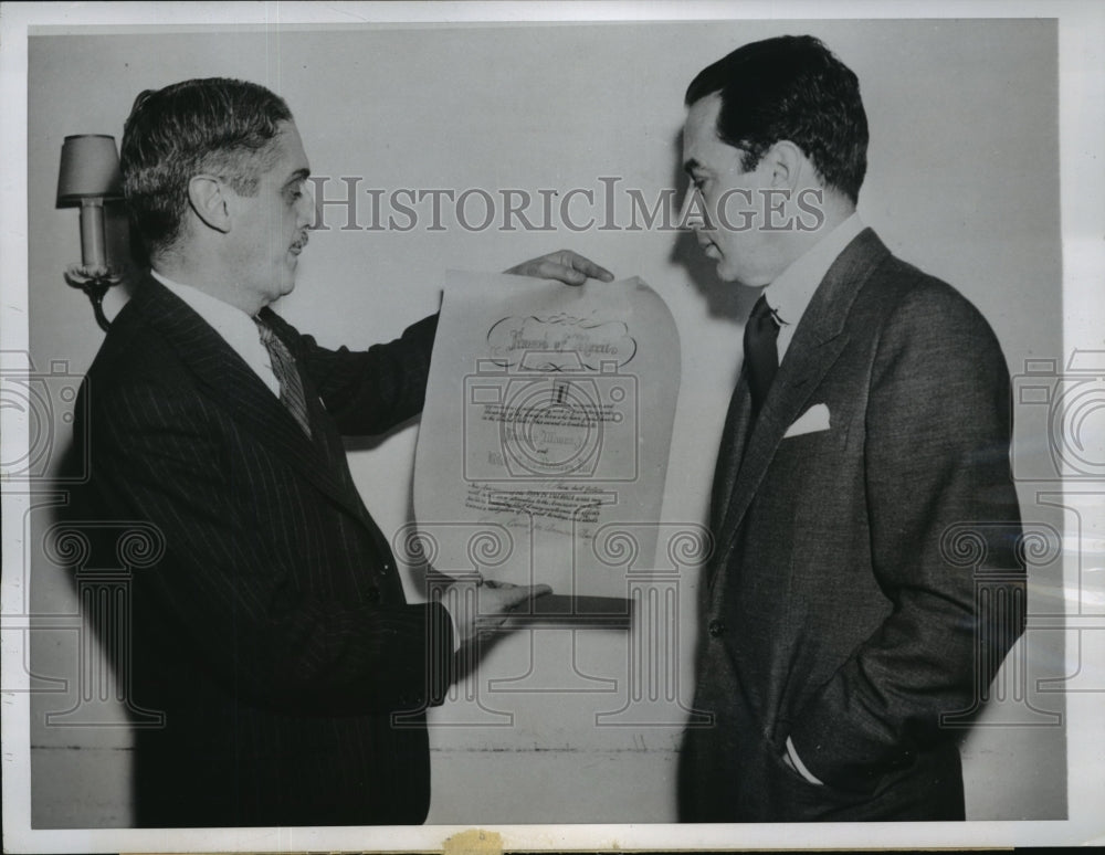 1945 Press Photo New York Frederic Ulman, JR. and Edgar J. Nathan JR. NYC-Historic Images