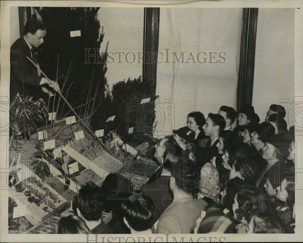 1939 Press Photo New York Edward Stevenson explains propagation exhibit NYC-Historic Images