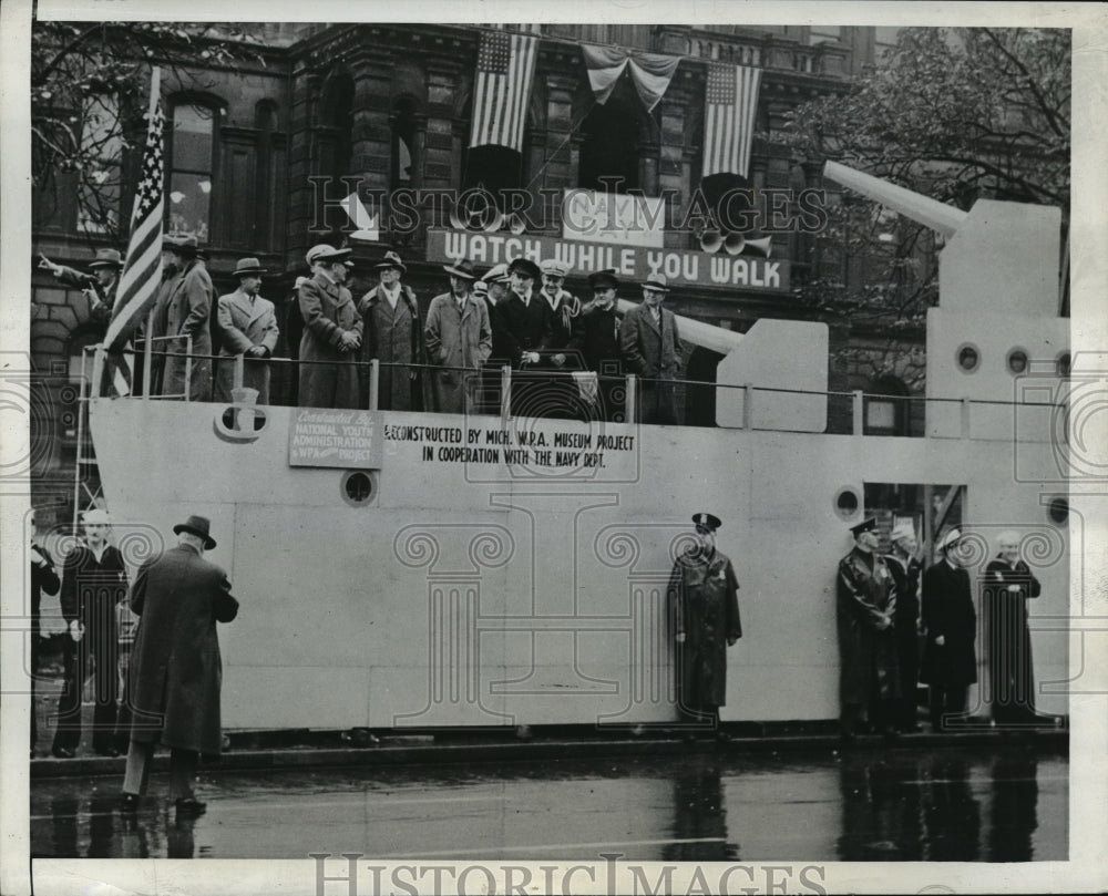 1943 Press Photo Ceremony aboard US Navy Ship - Historic Images