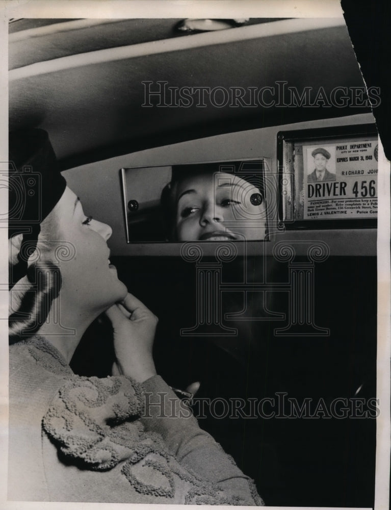 1939 New York Blanche LeClaire in taxicab in NYC-Historic Images