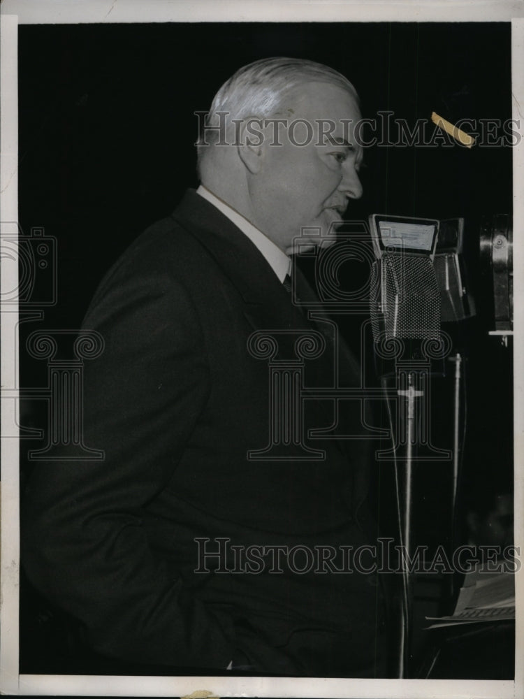 1939 Press Photo New York Former President Herbert Hoover speaks at Mass in NYC - Historic Images