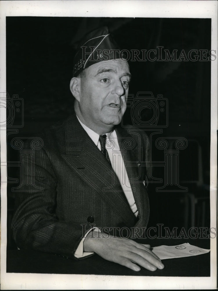 1943 Press Photo New York Warren H. Atherton commander American Legion NYC - Historic Images