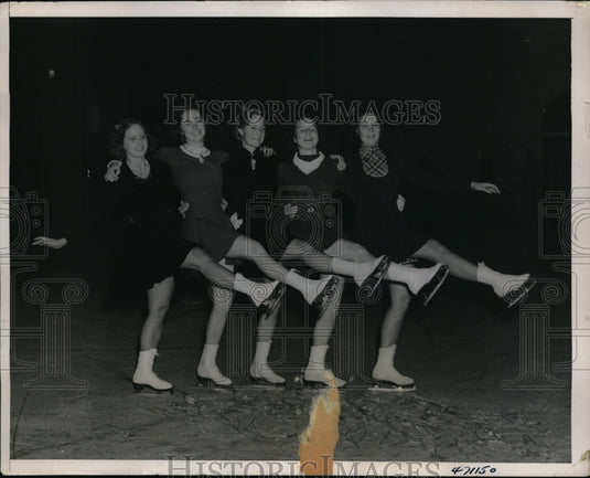 1938 Press Photo New York Figure Skating Stars At club Opening NYC - neny08187-Historic Images