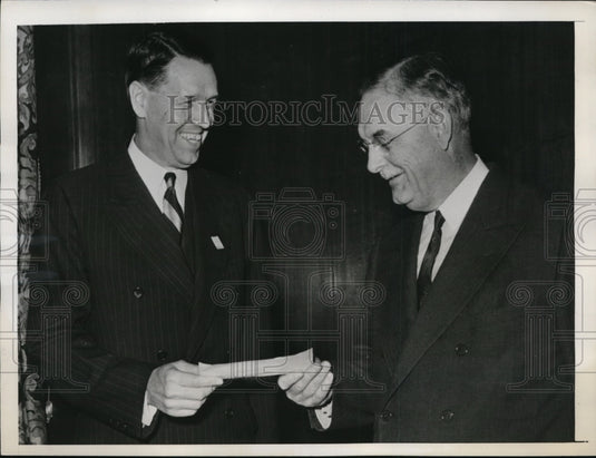 1943 Press Photo New York John A. Brown & W. Randolph Burgess NYC - Historic Images